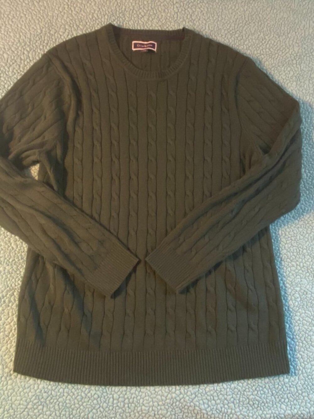Club Room Men’s Large Green Cable Knit Sweater